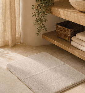 Home Deco and More Rectangular Bathroom Mat, White, Packshot View