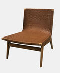 Gia Teak Leather Lounge Chair