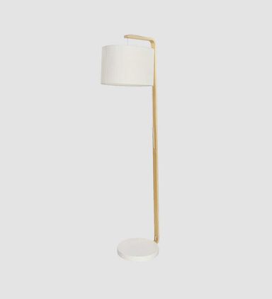 Wood 3-pins Curved Floor Lamp