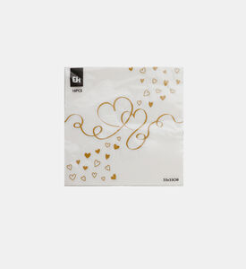 Home Deco and More Heart Design Paper Napkins Set, Packshot View