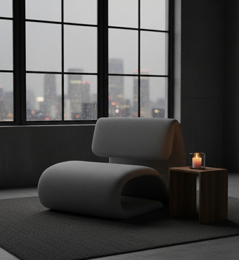 Dubna Boucle Fabric Lounge Chair