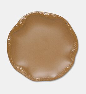 Home Deco and More Signature Ceramic Large Plate Set Of 4, Brown, L, Packshot View