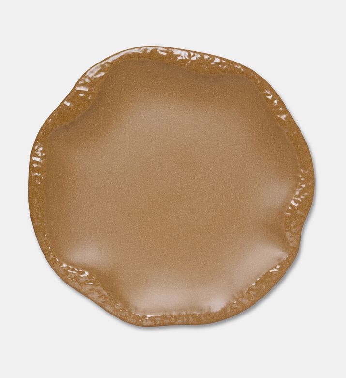 Home Deco and More Signature Ceramic Large Plate Set Of 4, Brown, L, Packshot View