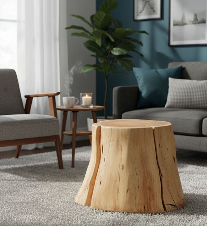 Home Deco and More Tefon Acacia Wood Side Table, Packshot View Home Deco and More Tefon Acacia Wood Side Table, Packshot View