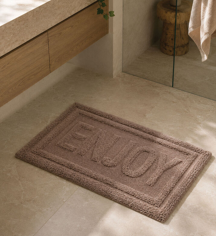 Home Deco and More Enjoy Tufted Bathroom Mat, Brown, Packshot View