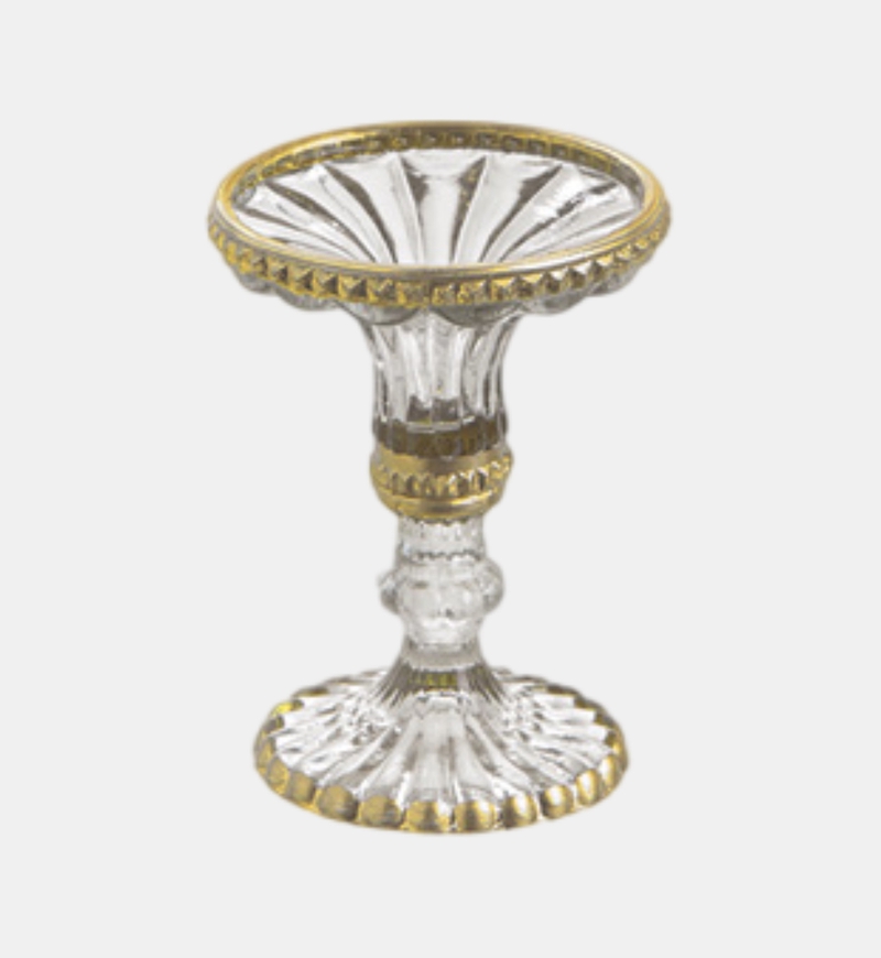 Glass Scalloped Edge Candle Holder
