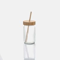 Glass Bamboo Lid Drinking Glass