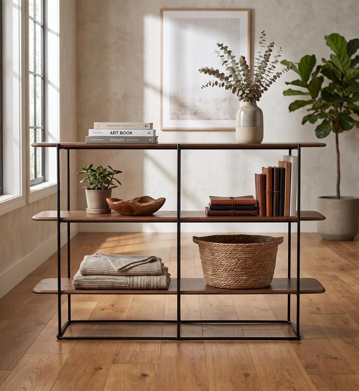 Home Deco and More Shard Double 3-shelves Shelving Unit, Packshot View