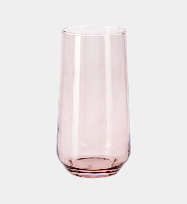 Home Deco and More Colored Tall Drinking Glass, Pink, Packshot View
