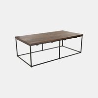 Square Iron Legs Wooden Coffee Table