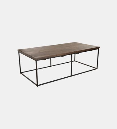 Square Iron Legs Wooden Coffee Table