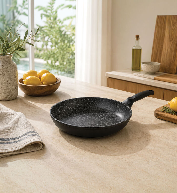 Risoli Granito Fry Pan, Black, 24-cm, Packshot View