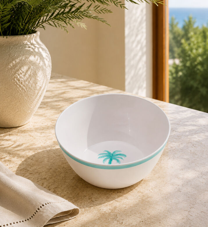 Excellent Houseware Melamine Watercolor Stripes Bowl, Blue, Packshot View