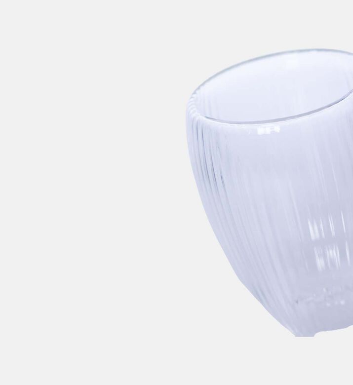 Home Deco and More Double Wall Stripe Clear Glass Mug 2-piece Set - 280ml, Packshot View