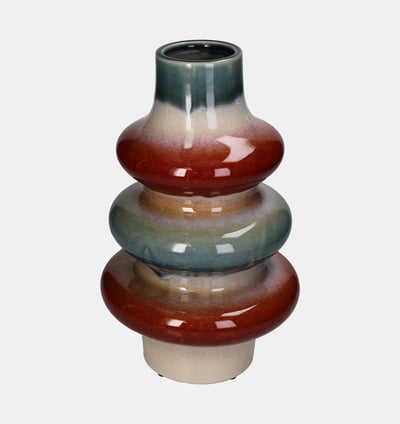 Decorative Layered Stoneware Vase 19.3x19.3x32cm