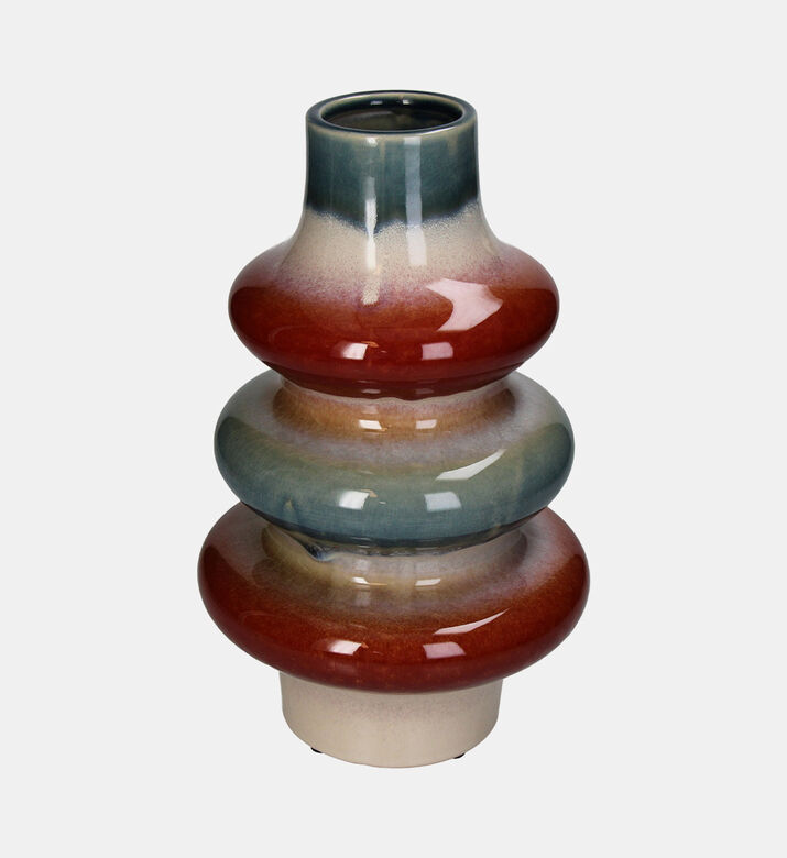 Decorative Layered Stoneware Vase 19.3x19.3x32cm