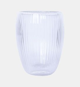 Home Deco and More Double Wall Stripe Clear Glass Mug 2-piece Set - 280ml, Packshot View