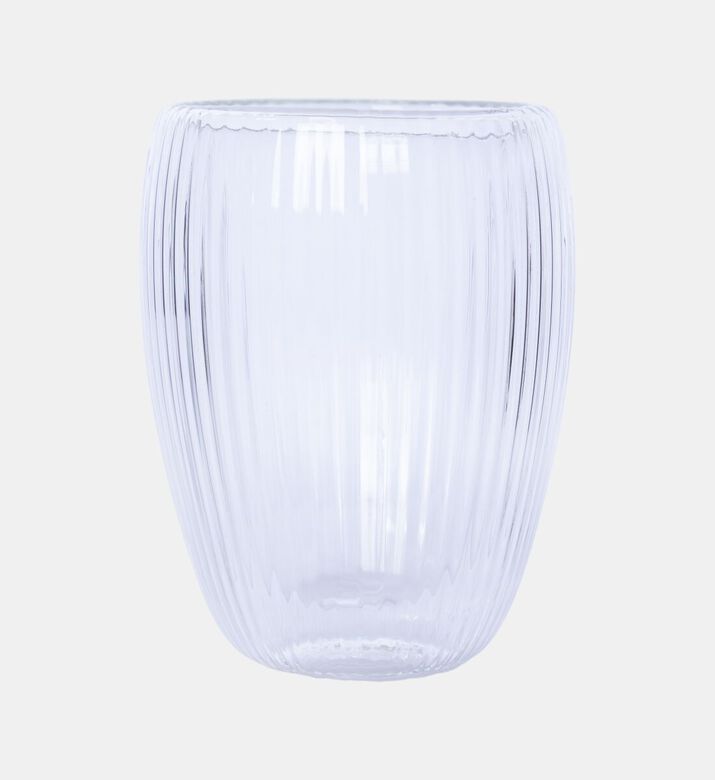 Home Deco and More Double Wall Stripe Clear Glass Mug 2-piece Set - 280ml, Packshot View