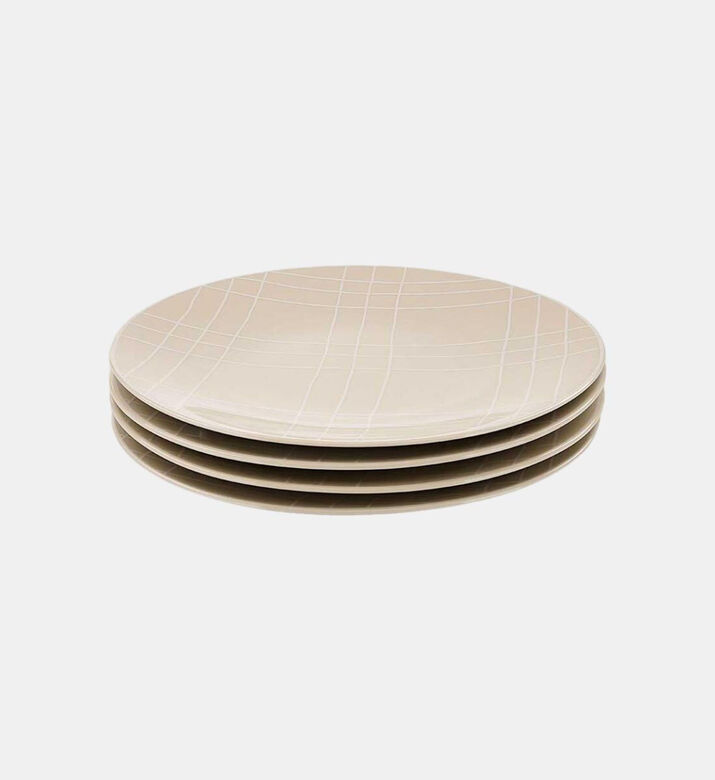 Home Deco and More Checkered Dinner Plate 4-piece Set, Packshot View