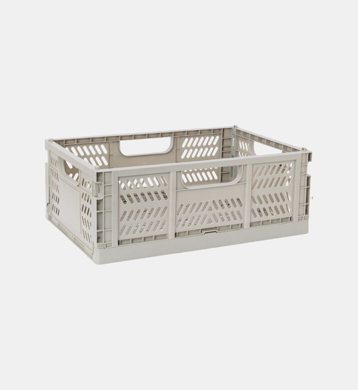 Home Deco and More Rectangular Foldable Basket, Grey, L, Packshot View