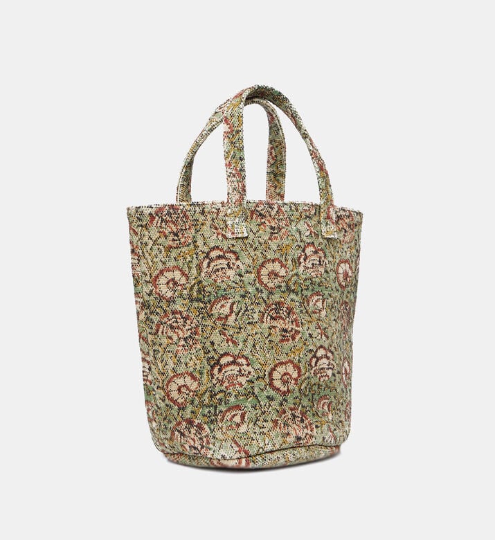 Home Deco and More Printed Handled Laundry Basket, Green, 10x28-cm, Packshot View