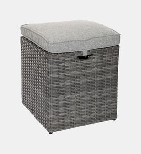 Home Deco and More Anthracite Rattan Cube Ottoman, Packshot View