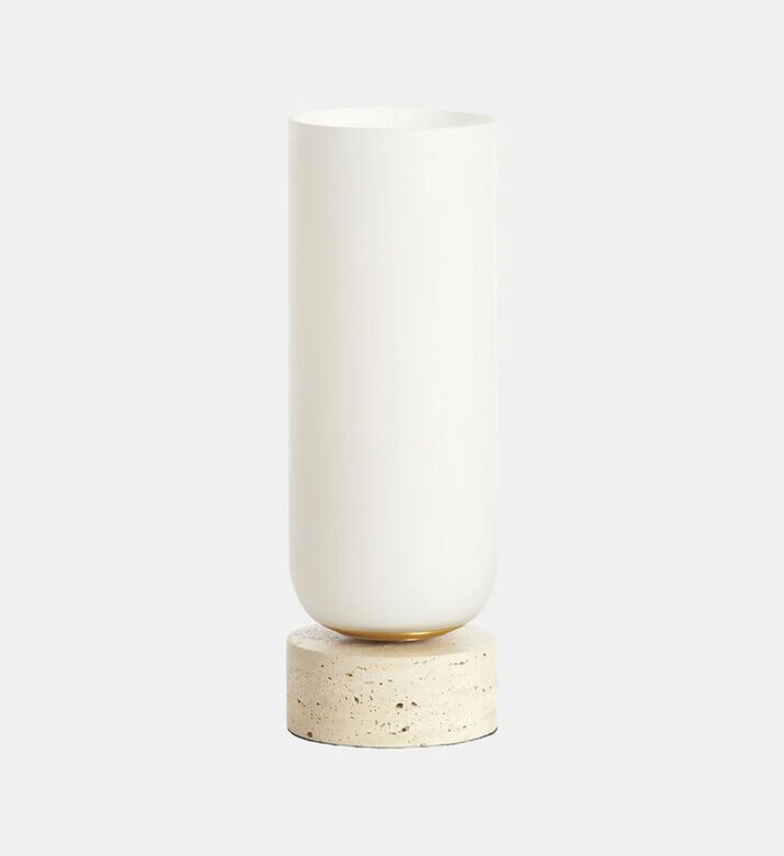 Light and Living Rylano Glass Table Lamp, 12x47-cm, White, Packshot View
