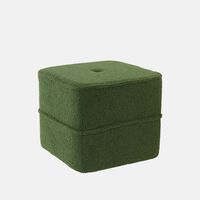 Kiki Teddy Fabric Square Pouf