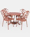 Antoinette Dining Table With 4 Chairs Red 100 Cm