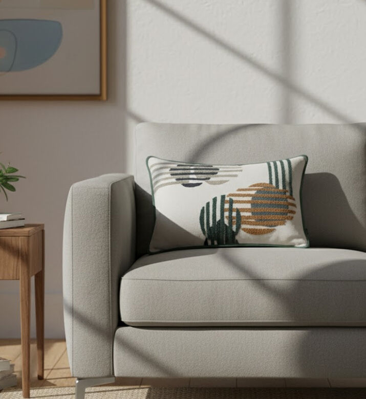 Home Deco and More Monros Cotton Rectangular Filled And Vaccumed Cushion, Packshot View