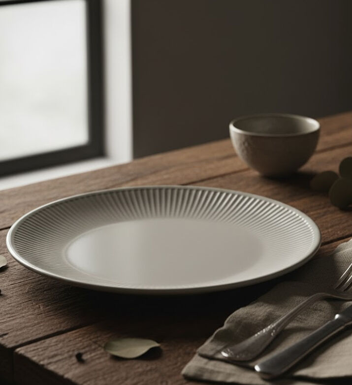 Home Deco and More Gradient Ribbed-edge Dinner Plate, Packshot View