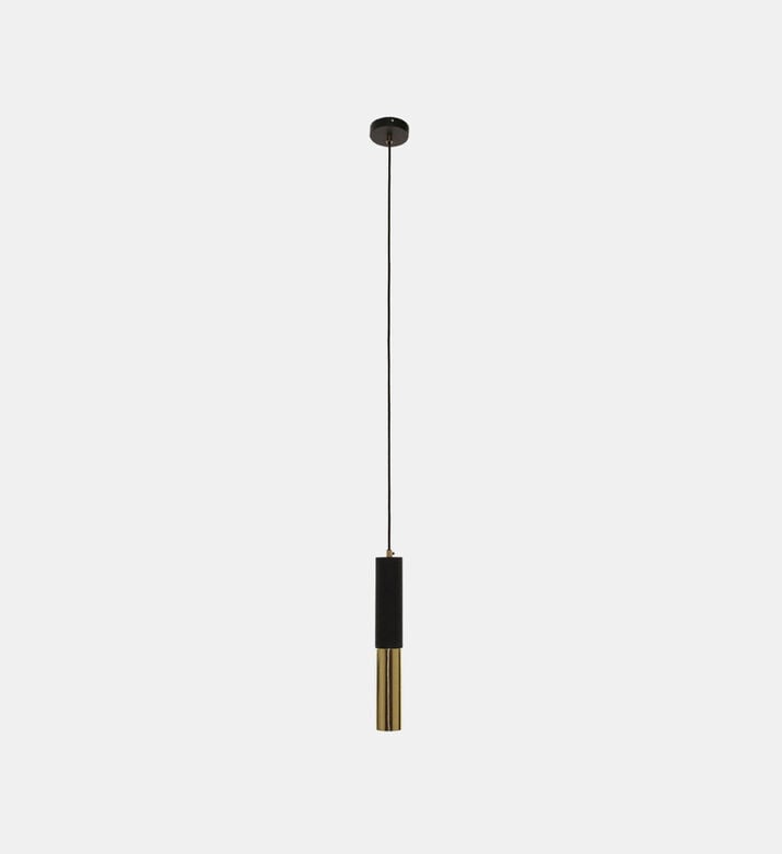 Home Deco and More Fall Cylindrical Pendant Lamp, Black, 6x38-cm, Packshot View