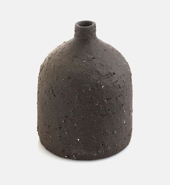 Jolipa Kenya Ceramic Bottle Flower Vase, Brown, S, Packshot View