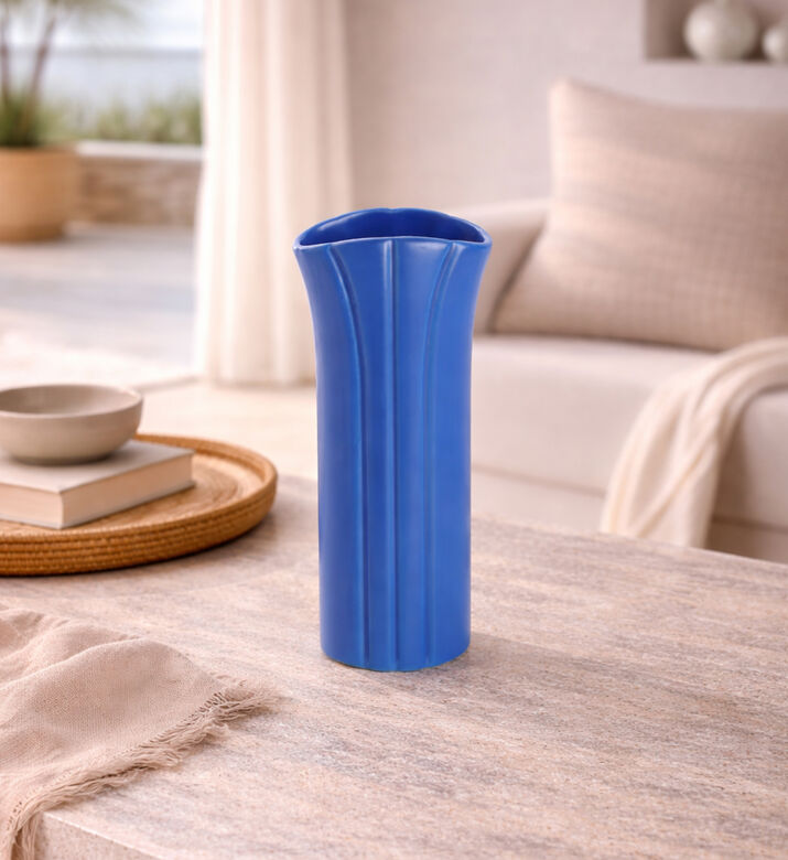 HK Living Stoneware Matt Flower Vase, Blue, S, Packshot View