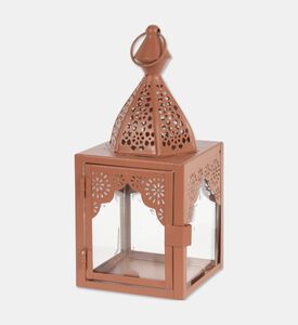 Home Deco and More Glass Tall Top Handle Lantern, Brown, Packshot View