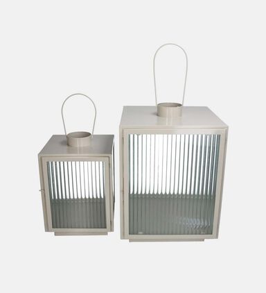 Iron Square Lanters 2-piece Set