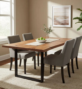 Home Deco and More Edge Wood Dinning Table, Packshot View