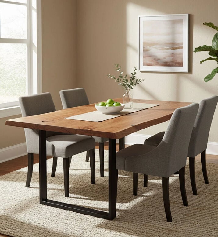Home Deco and More Edge Wood Dinning Table, Packshot View Home Deco and More Edge Wood Dinning Table, Packshot View