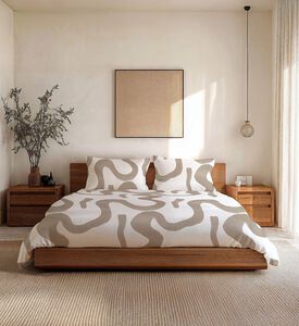 Scribble Cotton Satin Bed Set