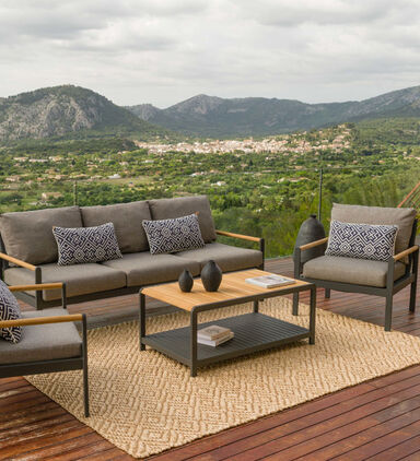 Amber Teak Wood Salon Set