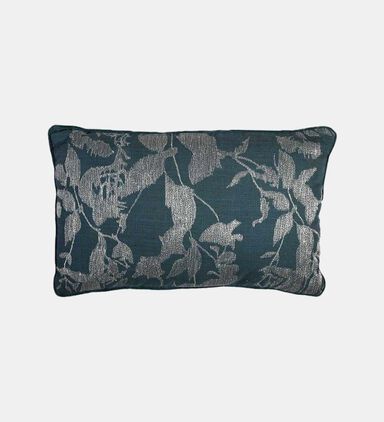 Leaves-embroidered Vacuumed And Filled Cushion