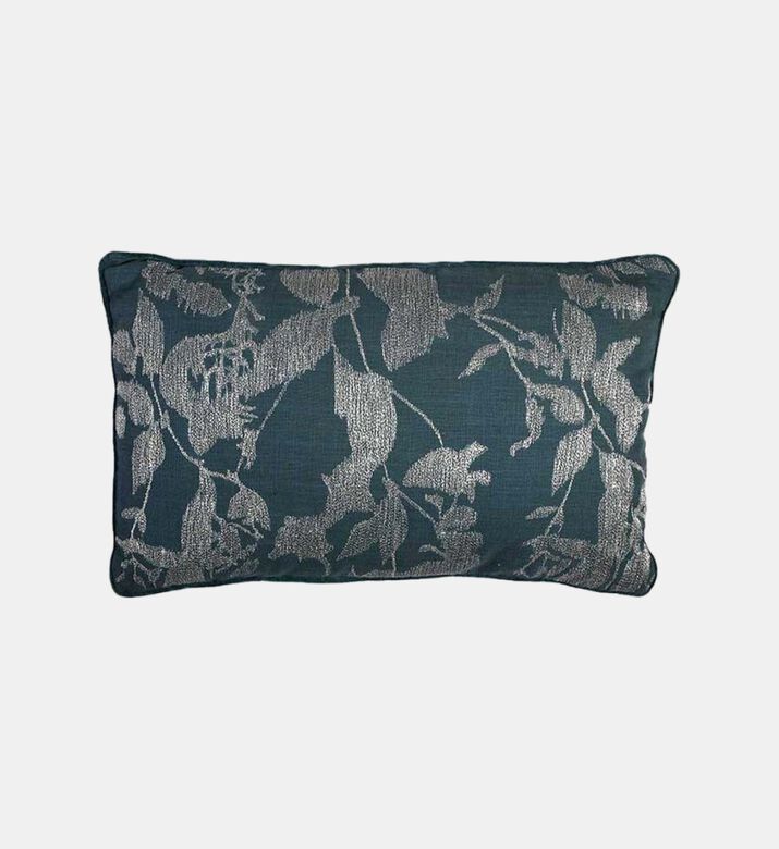 Leaves-embroidered Vacuumed And Filled Cushion