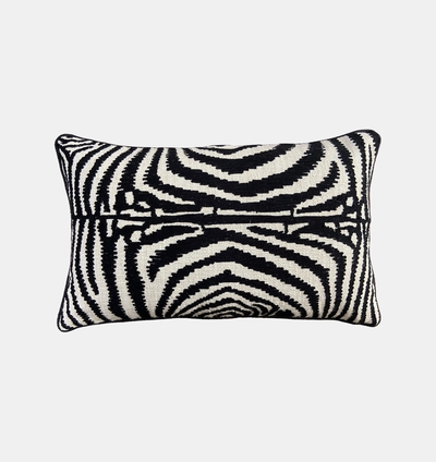 Zebra Embroidered Velvet Cushion