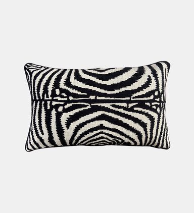 Zebra Embroidered Velvet Cushion