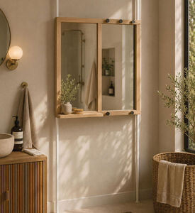 Home Deco and More Pine Wood Edged Mirror Frame, Packshot View