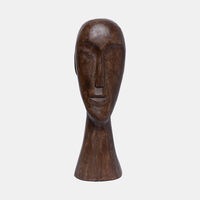 Head Wood Ornament 12x11x38 Cm