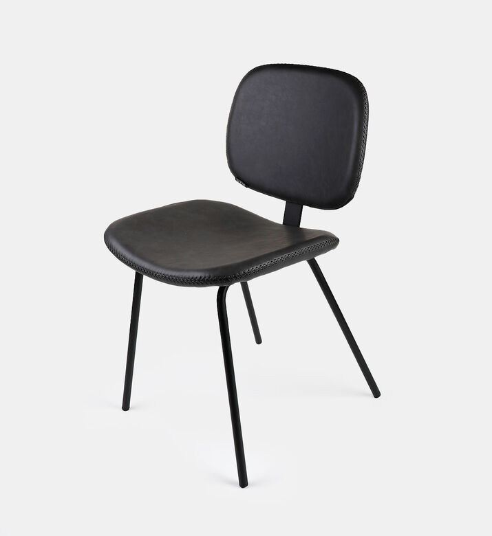 Home Deco and More Nappo Leather Chair, Dark-grey, Packshot View