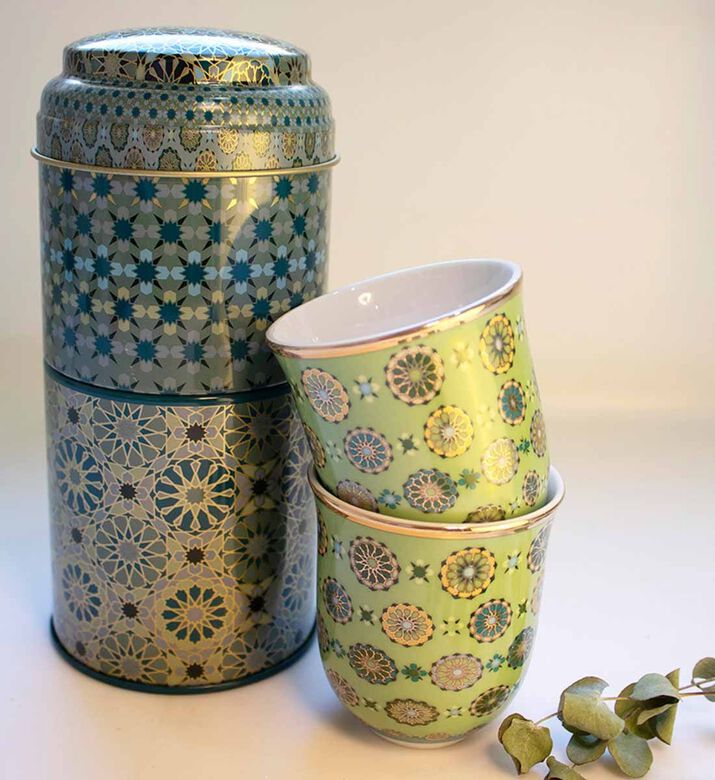 Andalusia 2-coffee Cups Tin Box Set