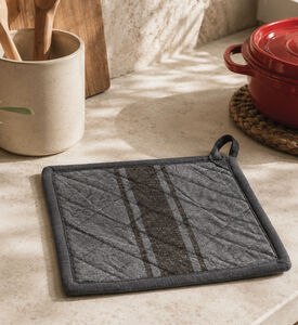 Koop Cotton Quilted Strap Pot Holder, Dark-grey, Packshot View