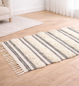 Home Deco and More Radika Fabric Square Fringe Rug, Packshot View
